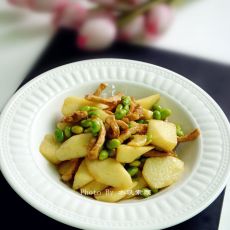 毛豆淮山炒肉丝的做法步骤