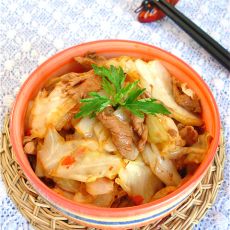 干锅包菜肉片的做法步骤