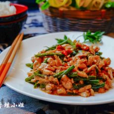 照烧鸡丝四季豆的做法步骤