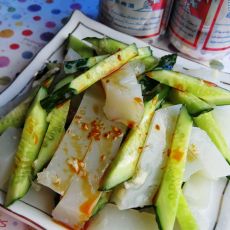 绿豆凉粉拌黄瓜的做法步骤